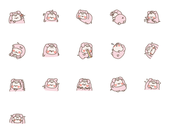 [LINE絵文字]ピンクの子豚の画像一覧