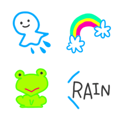 [LINE絵文字] 梅雨に使えるシンプル絵文字ですの画像