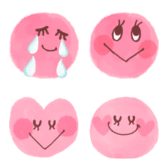 [LINE絵文字] クレヨン ゆるふわ夢かわいい恋するピンクの画像