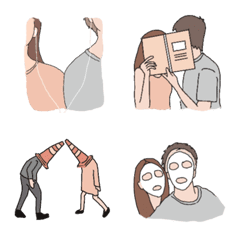 [LINE絵文字] minimal couple cuteの画像