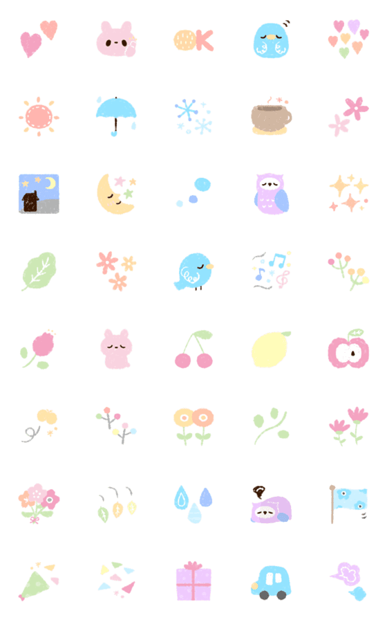 [LINE絵文字]北欧風×クレヨンの画像一覧