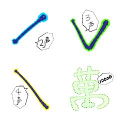 [LINE絵文字] 注音符号専用四声記号と数字の画像