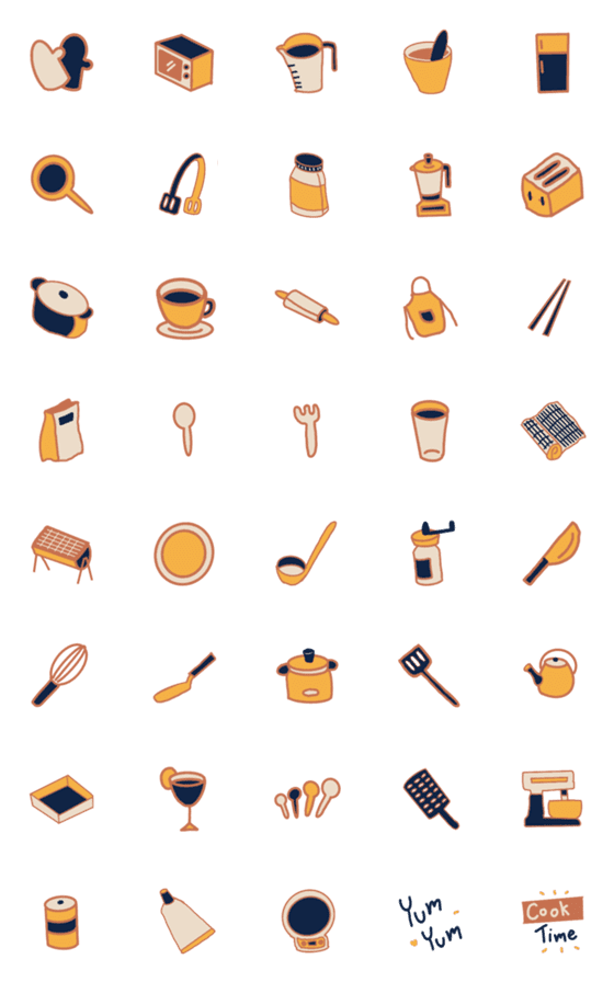 [LINE絵文字]kitchen accessoriesの画像一覧