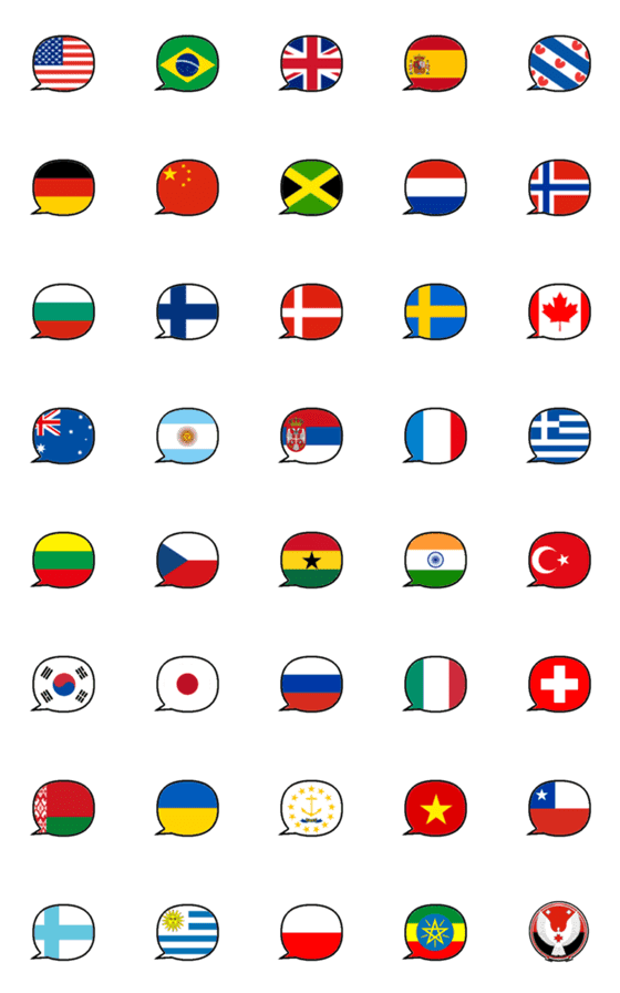 [LINE絵文字]国旗や紋章のふき出し絵文字の画像一覧