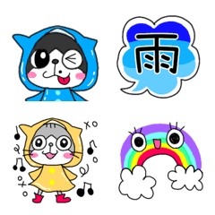 [LINE絵文字] コテツ＆コハク（梅雨）③の画像