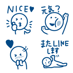 [LINE絵文字] 【人気のネイビーシリーズ】一言絵文字の画像