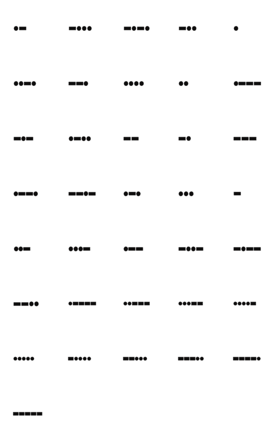 [LINE絵文字]Morse Code 01の画像一覧