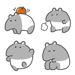 [LINE絵文字] モノクロなバク絵文字の画像