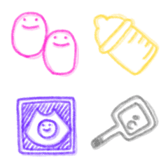 ◎シンプルクレヨン絵文字3◎の絵文字メイン画像