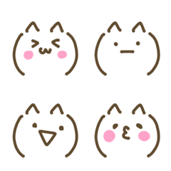 [LINE絵文字] ねこねこ顔絵文字の画像