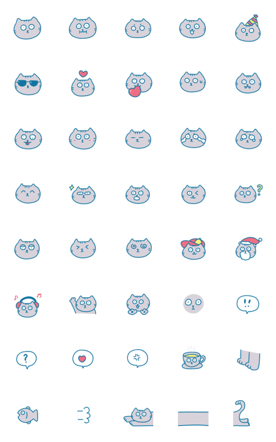 [LINE絵文字]Happy meow Hooya Emojiの画像一覧