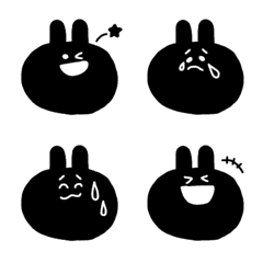 [LINE絵文字] Simple 黒うさぎ絵文字の画像