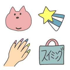 [LINE絵文字] 淡ーいお色で日常絵文字の画像