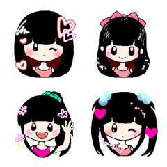 [LINE絵文字] ロングヘアーちゃんの絵文字の画像