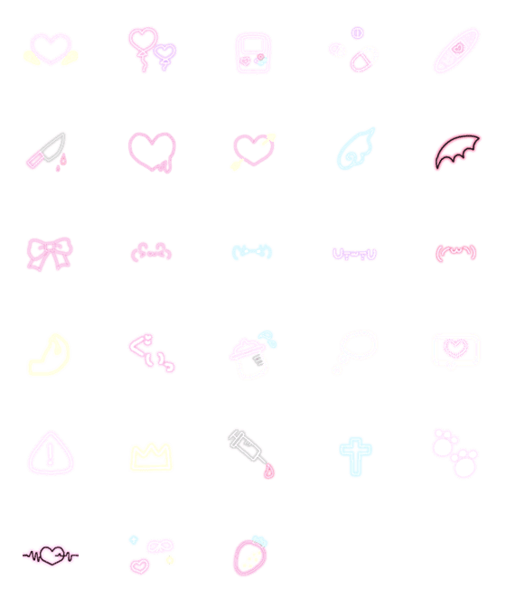 [LINE絵文字]パステルネオンスタンプ♡ゆめかわいい♡の画像一覧