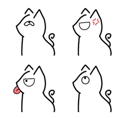 [LINE絵文字] Lamyai The White Cat Emojiの画像