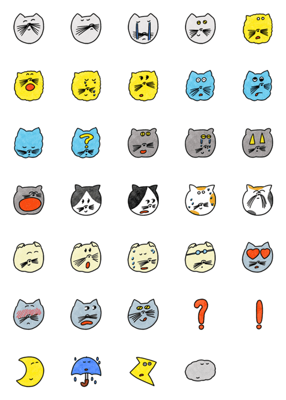 [LINE絵文字]チルチッタの猫たち絵文字の画像一覧