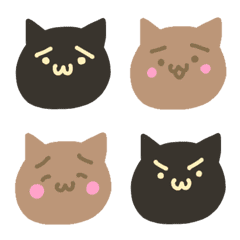 [LINE絵文字] ねこねこ絵文字 クロとチャの画像