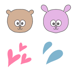 [LINE絵文字] くまさん＆うささん絵文字の画像