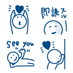 [LINE絵文字] 【人気のネイビーの一言シリーズ7】の画像