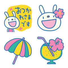 [LINE絵文字] トロピカル☆てるてるうさぎ絵文字の画像