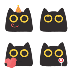 [LINE絵文字] ツリーハウスの黒猫 絵文字の画像