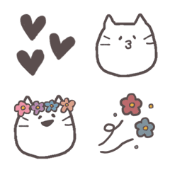 [LINE絵文字] 使える！ねこのシンプル絵文字＊の画像