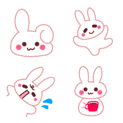 [LINE絵文字] 白ウサギ♡笑って泣いて怒っての画像