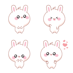 [LINE絵文字] Chubby Rabbit : Noom Nim Emojiの画像