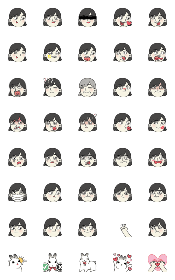 [LINE絵文字]Yi ＆ Fu daily emoji (IRIA＆JUJU)の画像一覧