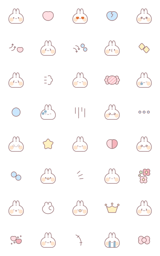 [LINE絵文字]うさぎのノンちゃんの画像一覧