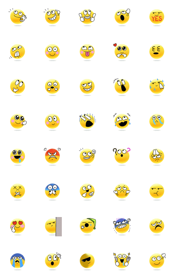 [LINE絵文字]顔文字♪標準スマイルEMOJI2の画像一覧
