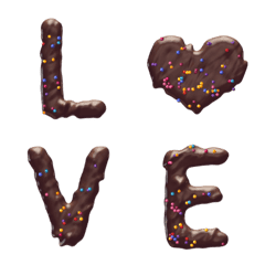 [LINE絵文字] 甘いチョコレートの英語のアルファベットの画像
