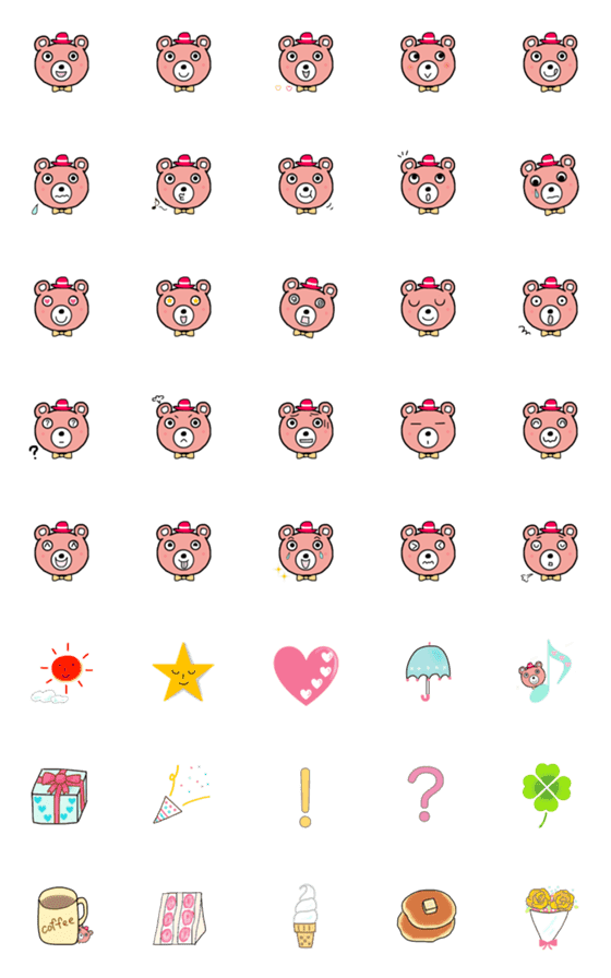 [LINE絵文字]ピンクベアのモモちゃんの画像一覧