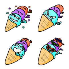 [LINE絵文字] The Three Cool Ice Cream Brothersの画像