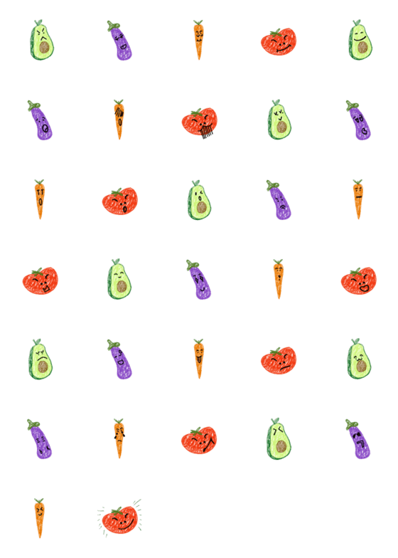 [LINE絵文字]vegetable family emotionの画像一覧
