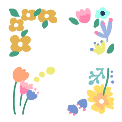 [LINE絵文字] Flower フレーム絵文字の画像