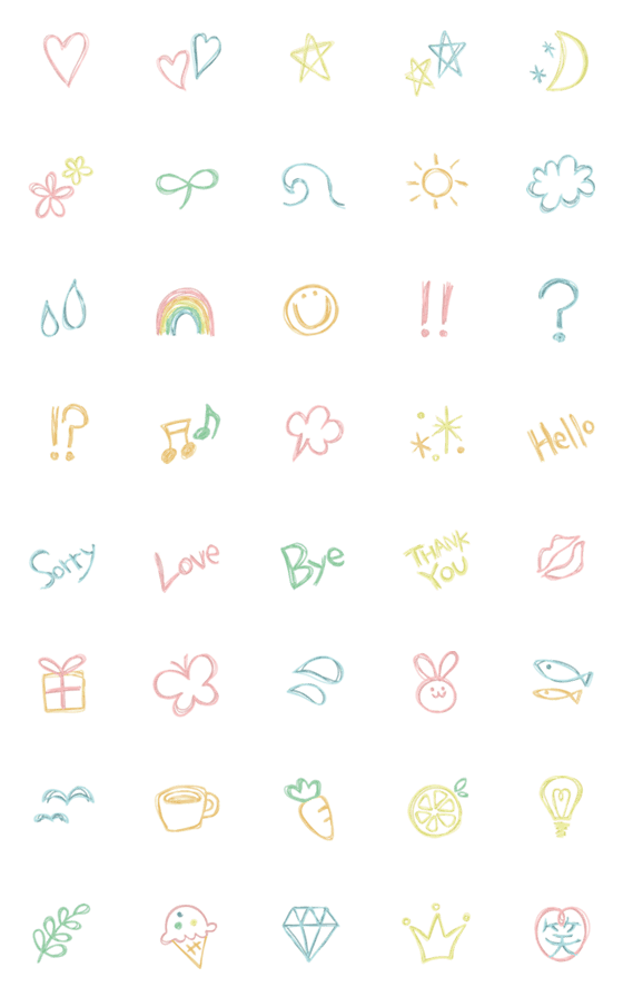 [LINE絵文字]シンプルな手描きイラストの画像一覧