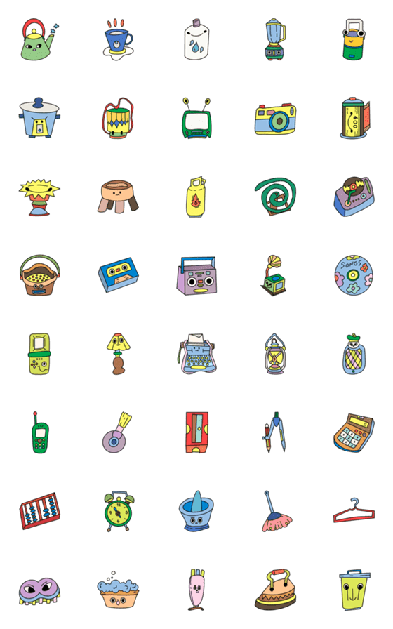 [LINE絵文字]Tiny 90s Emojiの画像一覧