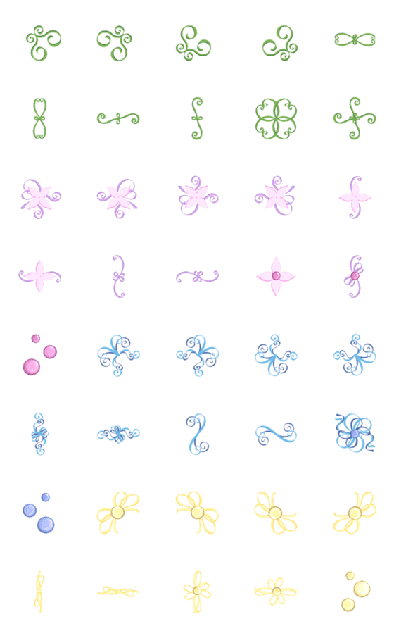 [LINE絵文字]フレーム絵文字 vol.6 花とリボンの画像一覧