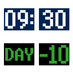 [LINE絵文字] 時間ラベル：端末機・ピクセルスタイルの画像