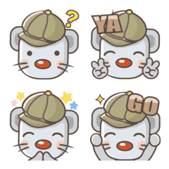 Milu Little Elk Hat Mouse Emoji Sticker