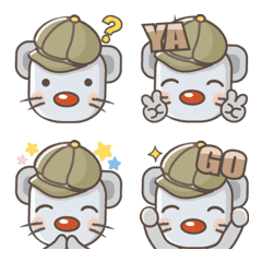 [LINE絵文字] Milu Little Elk Hat Mouse Emoji Stickerの画像