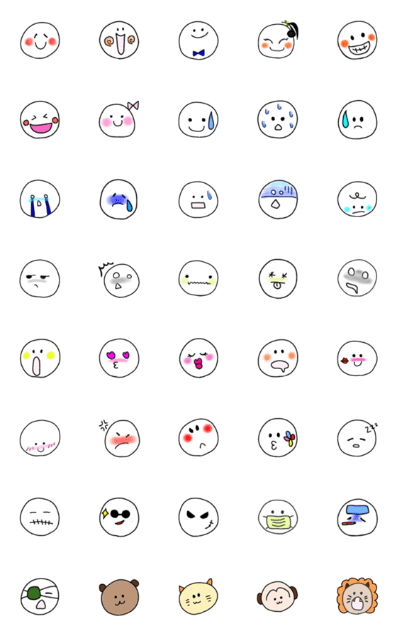 [LINE絵文字]シンプル手書きニコちゃんの画像一覧