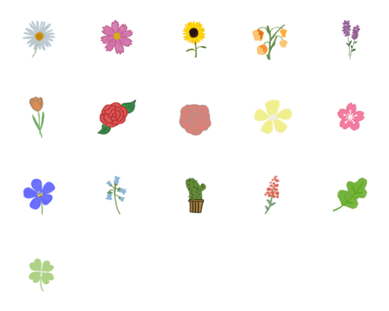 [LINE絵文字]Little flowerの画像一覧