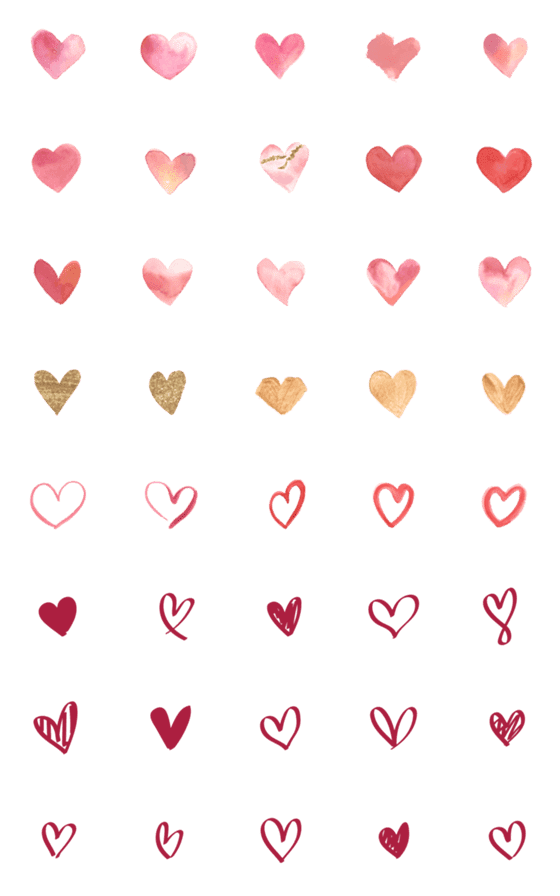 [LINE絵文字]Love Shape Heartsの画像一覧