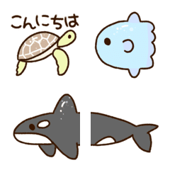 [LINE絵文字] 海のゆるい生き物の画像