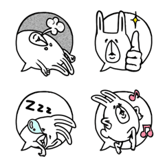 [LINE絵文字] うさ木さんと吹き出しVer.の画像