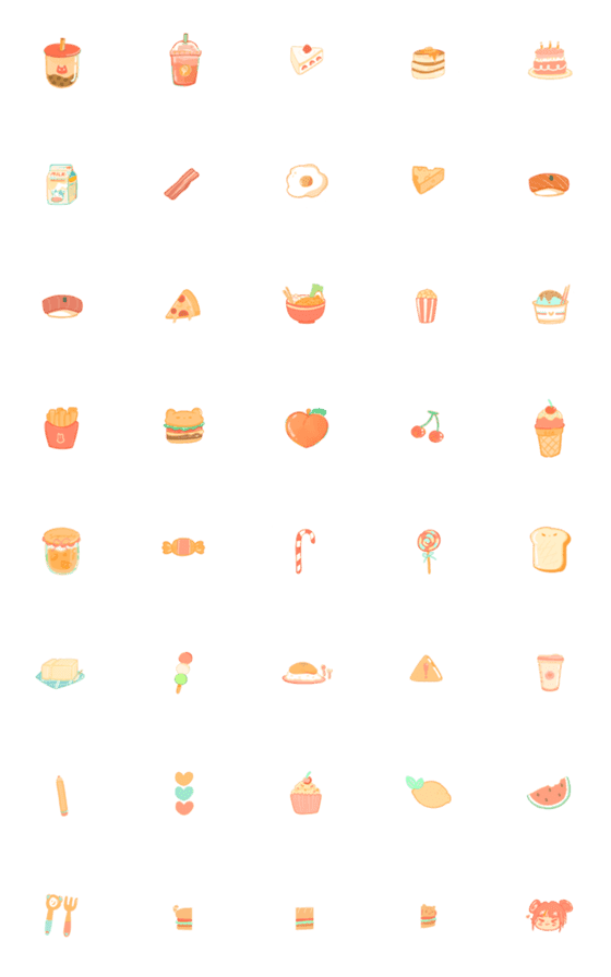 [LINE絵文字]Sugarrushhh  food ＆ candy themeの画像一覧