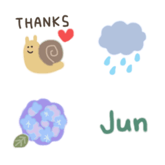 [LINE絵文字] シンプル 雨の日のふんわり絵文字の画像